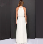 Robe longue dos nu en mousseline pour femme