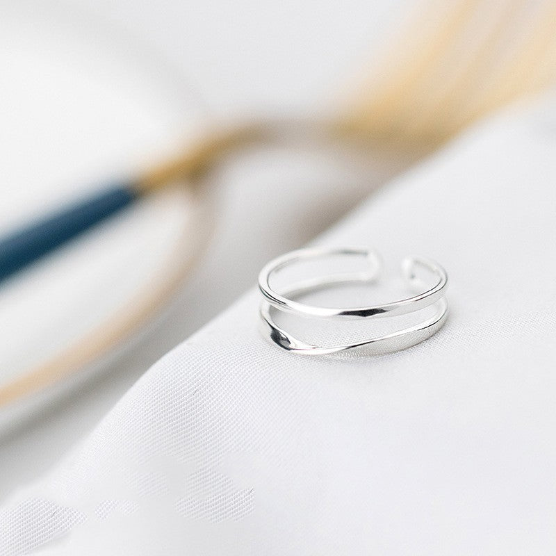 Bagues à double ligne pour femmes au tempérament raffiné