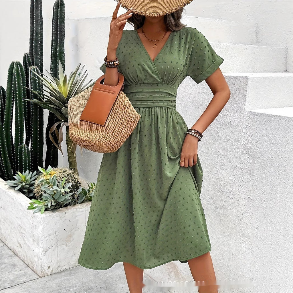 Robe tunique décontractée unie pour femme