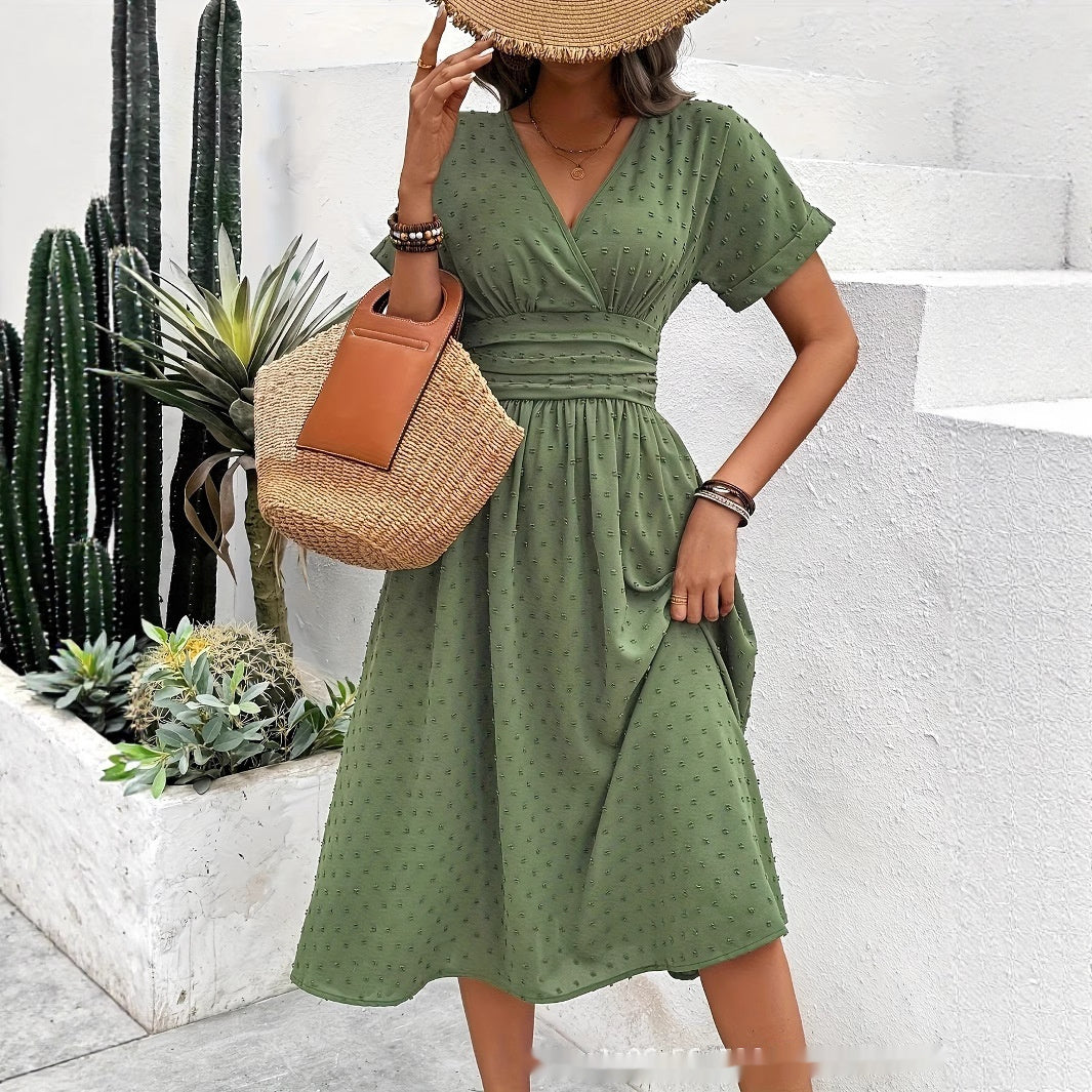 Robe tunique décontractée unie pour femme