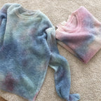 Pull en mohair lâche à col rond pour femme, fin