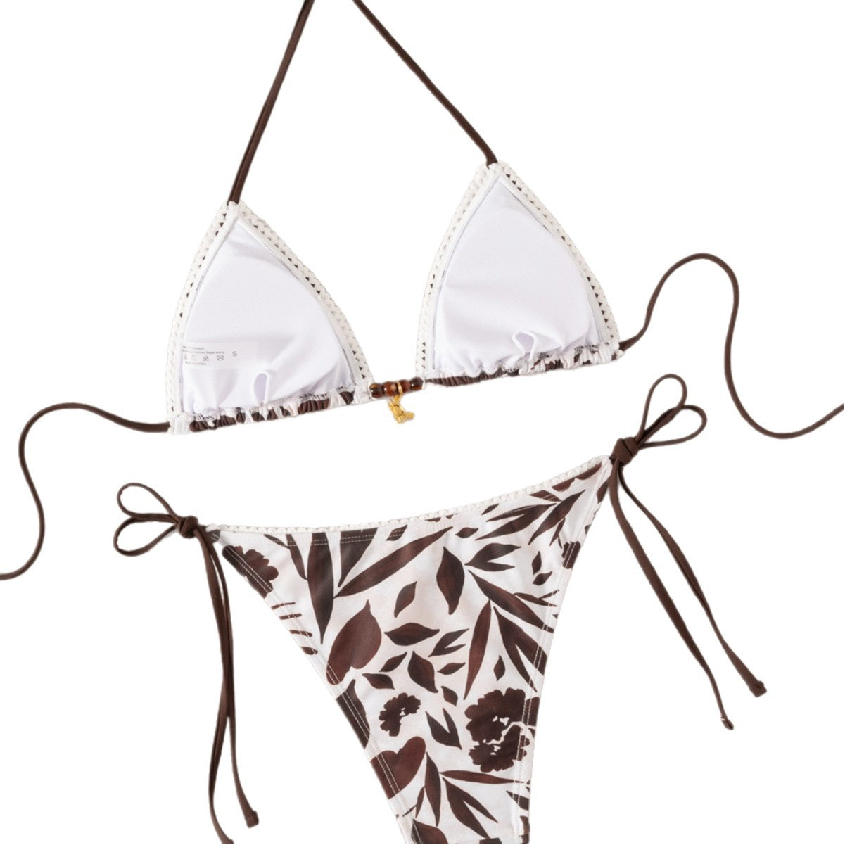 Maillot de bain bikini à garniture florale imprimée