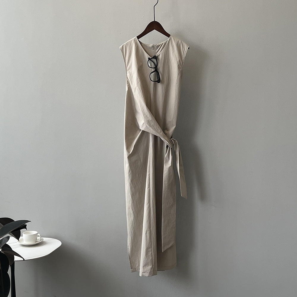Nouvelle robe sans manches à lacets amincissante pour l'été