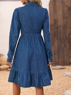 Robe Décontractée à Revers, Manches Longues et Coutures, Style Européen et Américain