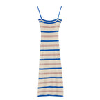 Striped Knitted Sling Dress Women