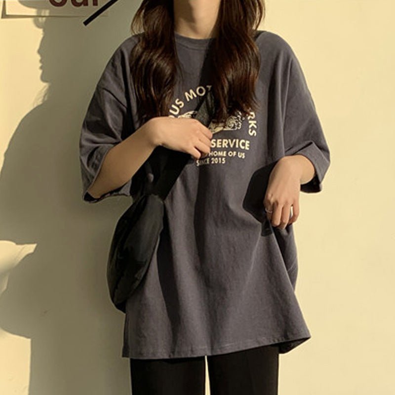 T-shirts femme manches courtes imprimés décontractés style coréen mode Harajuku amples col rond streetwear étudiant polyvalent simple