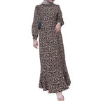 Robe musulmane style bohème à petites fleurs