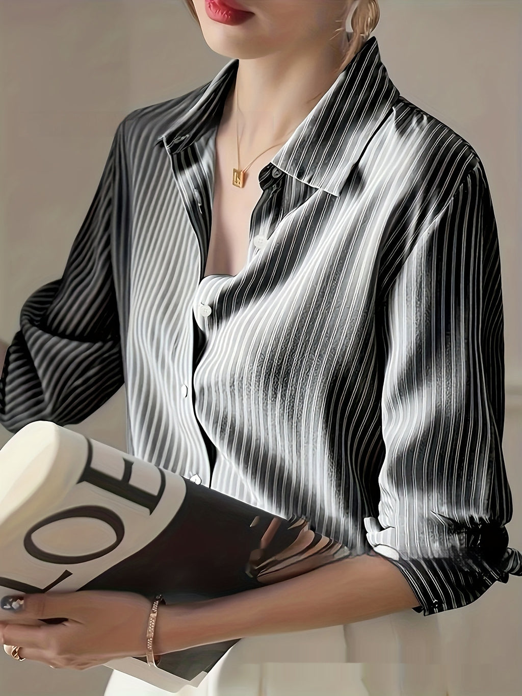 Nouvelle chemise décontractée rayée de printemps pour femme