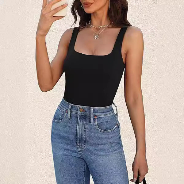 Gilet d'été sans manches à col carré pour femmes Hover Image
