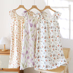 Robe camisole en gaze de coton avec coussinets de poitrine pour femme
