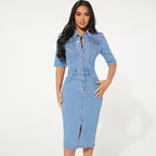 Robe en jean moulante pour femme