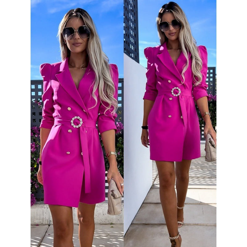 Robe Manteau De Costume Nouvelle Mode Avec Ceinture