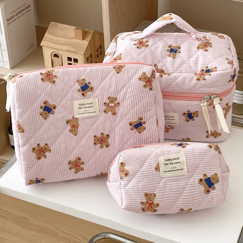 Trousse de maquillage grande capacité à nœud papillon