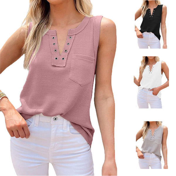 Caraco ample col en V de couleur unie pour femme