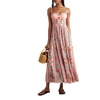 Robe de vacances imprimée à bretelles pour femme