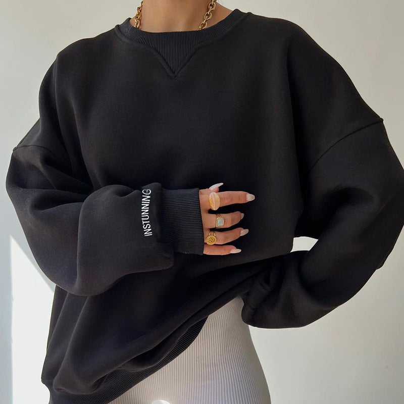 Pull décontracté ample et polyvalent pour femme