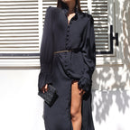 Robe longue décontractée fendue pour femme