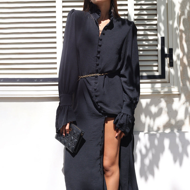 Robe longue décontractée fendue pour femme