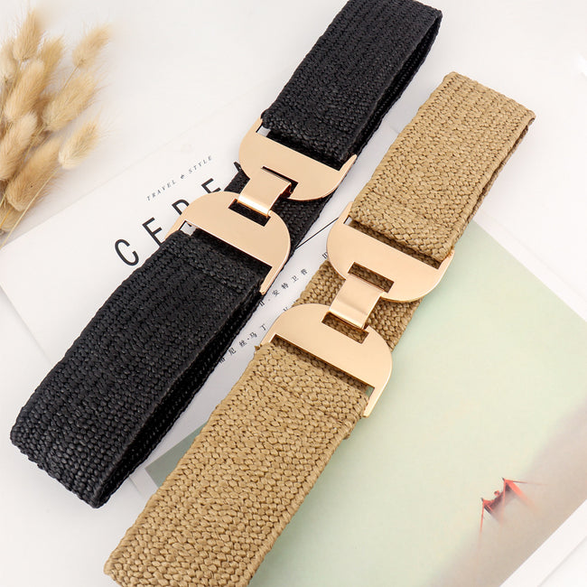 Ceinture élastique tissée extensible pour femme Hover Image