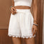 Shorts amples en dentelle blanche avec cordon de serrage pour femme