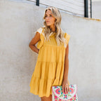 Robe mi-longue Femme Tendance Volants