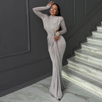 Robe amincissante à manches longues pour femme