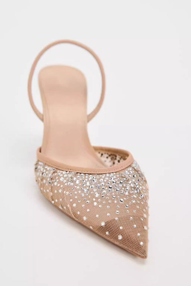 Women's Bright Mesh Fashion Classy High Heels Main Image