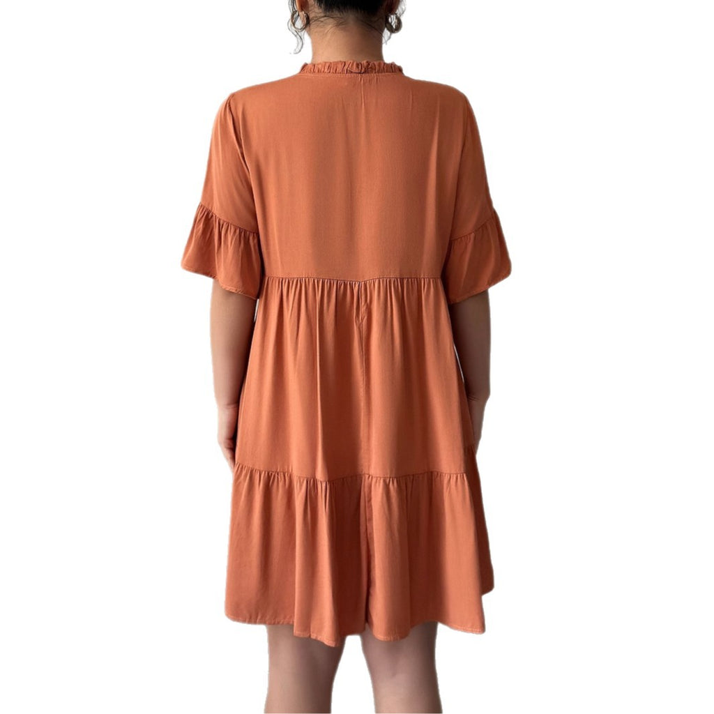 Robe Femme Unie Simple Élégante à Lacets