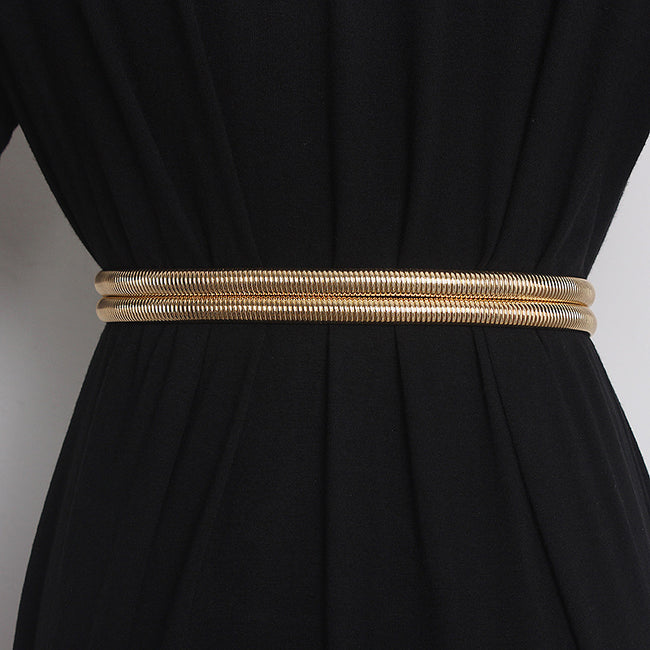 Ceinture femme ornement métallique extensible Main Image