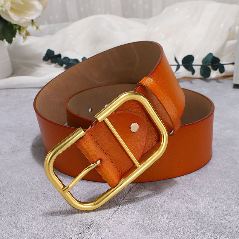 Ceinture large en cuir de vache pour femme