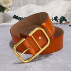 Ceinture large en cuir de vache pour femme