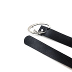 Ceinture noire en similicuir PU simple avec boucle ardillon métallique