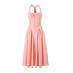 Fashion French Floral Halter Dress Women