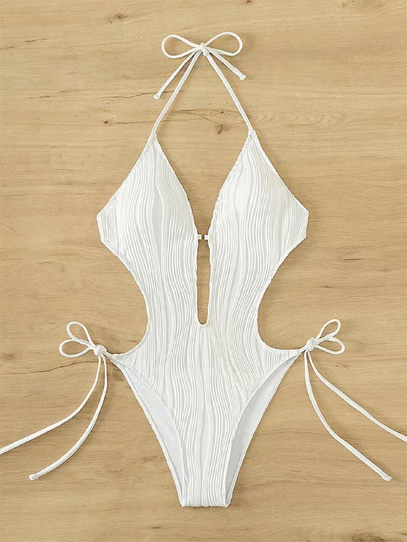 Maillot de bain bikini triangle à lacets pour femme