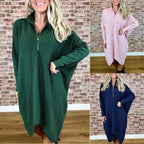 Robe ample en tricot de couleur unie pour femme