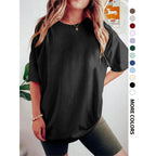 T-shirt ras du cou à motif cœur croisé pour femme