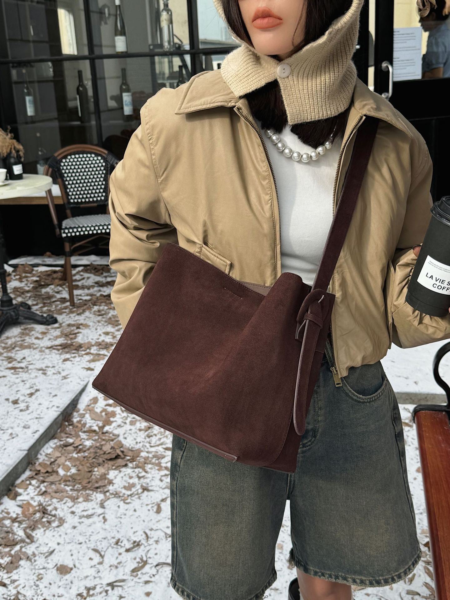 Nouveau sac fourre-tout avancé en cuir mat pour femme