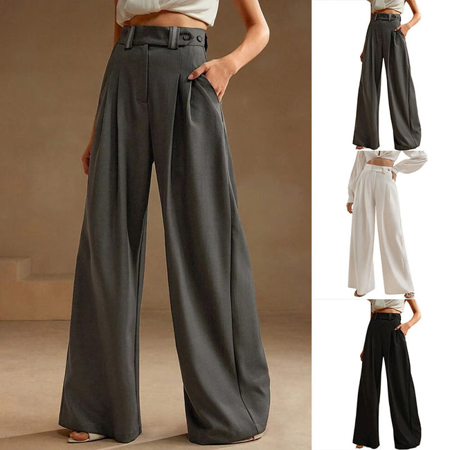 Pantalon taille haute, ample et fluide pour femme Hover Image