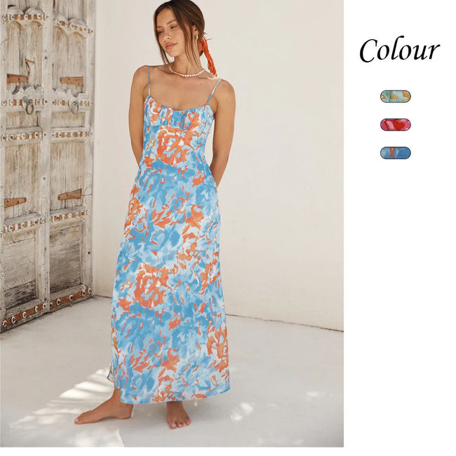 Robe à fines bretelles décolletée dos nu pour femme Main Image