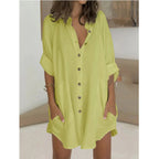 Chemise ample mi-longue à manches longues pour femme