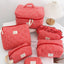 Red Plaid Makeup Bag Portable For Travel
