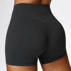 Short de yoga brossé taille haute pour femme