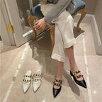 Baotou Half Drag Fashion Mid-heel Thick-heel Lazy Shoes Net Infrared Wear Sandals And Slippers Women