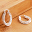 Boucles d'oreilles créoles en argent sterling Coréen Vintage Creuses en forme de cœur pour femmes, Cadeau de Bijoux de Fête de Mariage