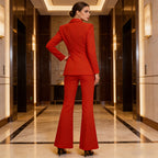 Ensemble tailleur pantalon rouge pour femme