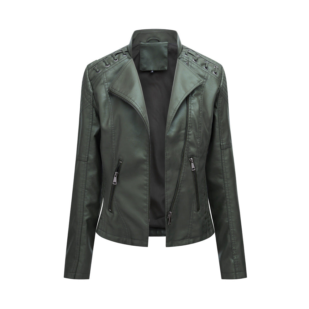 Vestes en cuir pour femmes Blousons courts pour femmes Vestes en cuir fines et ajustées Combinaisons de moto pour femmes