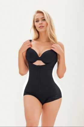 Fajas colombiennes gainantes pour femmes, post-partum, contrôle du ventre, combinaison amincissante, culotte taille haute, string avec fermeture éclair et bretelles