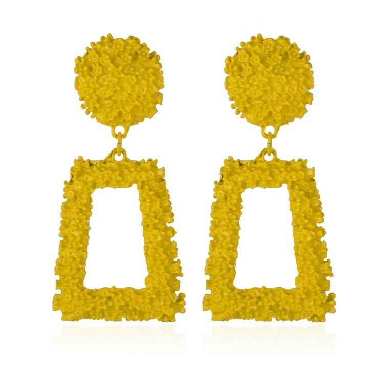 Grandes boucles d'oreilles vintage pour femmes, or, argent, noir, géométriques, style affirmé, pendantes, bijoux de mode