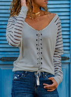 Chemise Décontractée Unie à Boutonnage Simple pour Femme