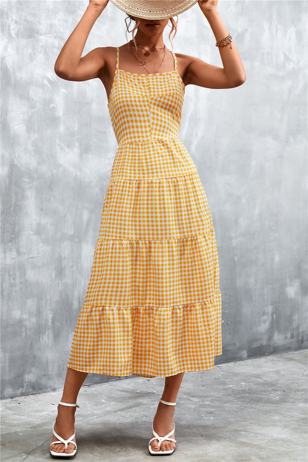 Robe mi-longue sexy à lacets et dos nu pour femme